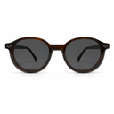 Round clip-on glasses on a white background