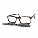 Glasses with a tortoiseshell frame on a white background