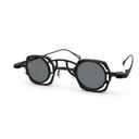 Glasses with clip-on on a white background.