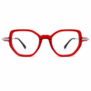 Eyeglasses red with silver accents