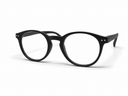 Black eyeglasses on a white background