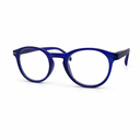 Blue round eyeglasses on a white background