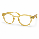 Yellow eyeglasses on a white background