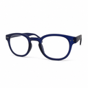 Blue eyeglasses on a white background