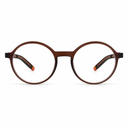 Brown round eyeglasses on a white background