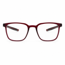 Red eyeglasses on a white background