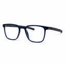 Blue eyeglasses on a white background