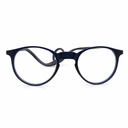 Blue eyeglasses on a white background