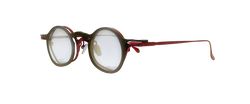 SunFramed! round geometric black & red clipons