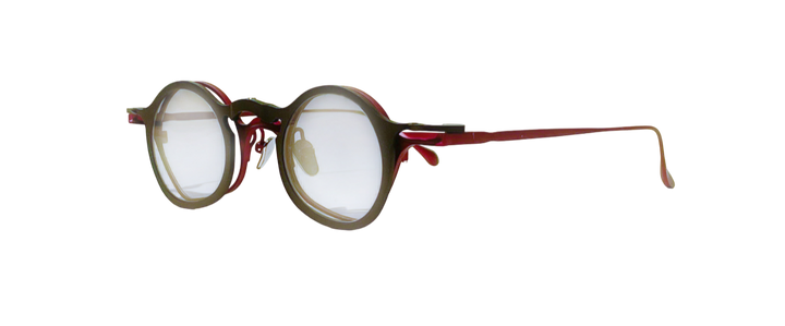 SunFramed! round geometric black & red clipons