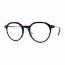 Blue and red round eyeglasses 