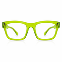Yellow temples green eyeglasses 