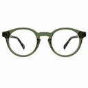 olive eyeglasses on a white background