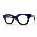 Blue and black eyeglasses 