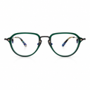 geometric dark green eyeglasses 