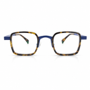 Tortoise and blue eyeglasses