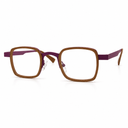 Brown and purple eyeglasses
