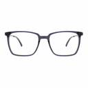 grey framed eyeglasses on a white background