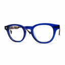 Blue eyeglasses with tortoise handles 