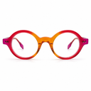 Colorful round eyeglasses on a white background