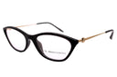 Black cat-eye glasses on a white background.