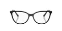Black-framed eyeglasses on a white background.