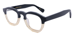 Smorfia Bold eyewear - geometric frames half black half transparent