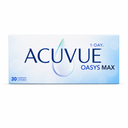 Acuvue 1-Day Oasys Max contact lenses box on a white background