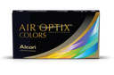 Box of Air Optix Colors contact lenses with colorful design 