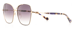 Anna hickmann brown hexagon sunglasses gold and turtoise frames 