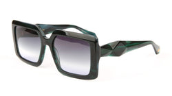 Ana Hickman - Oversied geometric sunglasses with diamond detail shapes