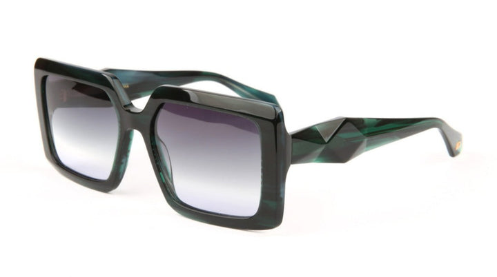 Ana Hickman - Oversied geometric sunglasses with diamond detail shapes