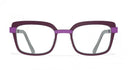 Blackfin Purple eyeglasses on a white background