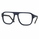 Navy blue aviator eyeglasses on a white background