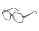 Green eyeglasses on a white background