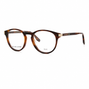Round eyeglasses with a brown tortoiseshell acetate frame and gold-tone metal hinges, shown on a clean white background. The brand name 'THE MARC JACOBS' is visible on the inner temple arm.