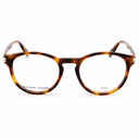 Front angle of round tortoiseshell framed eyeglasses on a white background. 