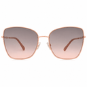 Oversized square sunglasses with a rose gold metal frame and gradient brown-to-pink lenses, shown against a plain white background.