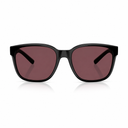 Black square sunglasses with dark tinted lenses, shown from a front-facing perspective on a clean white background with a subtle reflection.