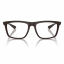 Grey eyeglass frames with clear lenses, shown from the front on a white background with a soft reflection below.