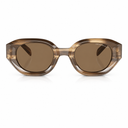 Oversized sunglasses with a translucent smoky brown acetate frame and matching brown lenses, shown against a plain white background.