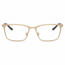 A pair of metal eyeglass in a champagne gold finish with black temple tips, shown against a plain white background.