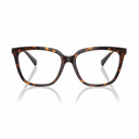 A pair of classic cat-eye style eyeglasses with a dark brown and amber tortoiseshell acetate frame, shown against a clean white background with a soft reflection below.