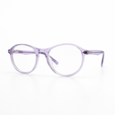 Purple round eyeglasses on a white background