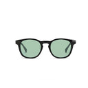 Black square sunglasses with blue lenses 