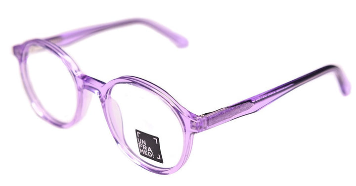 Framed! kids eyewear - round lavendar eyewear - side photo