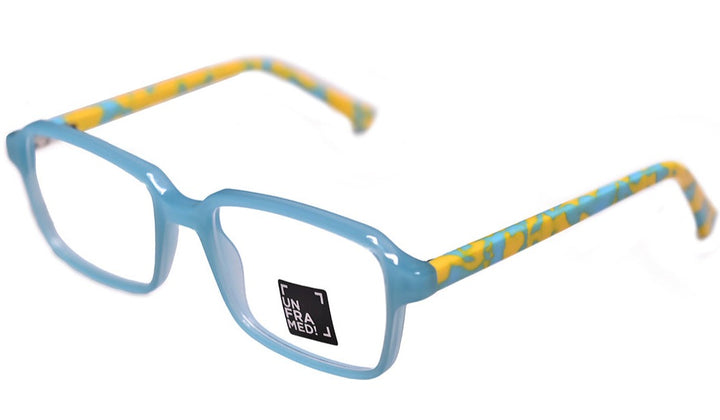 Framed! kids eyewear - Rectangle , sky blue and yellow eyewear - side photo