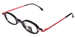 UnFramed! small oval black and red glasses