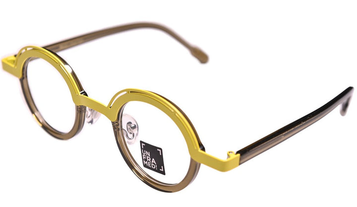 UnFramed! combination round glasses, beige and yellow