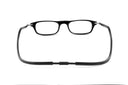Clic XXL Magnetic rectangle Reading glasses - color black that opens from the nose and has a neck strap - back photo